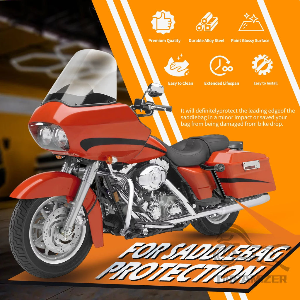 Motorcycle Hnadlebar Rear Performance Bagger Saddlebag Guard Crash Bar for Street Road Glide Touring 14-24 Stainless Steel
