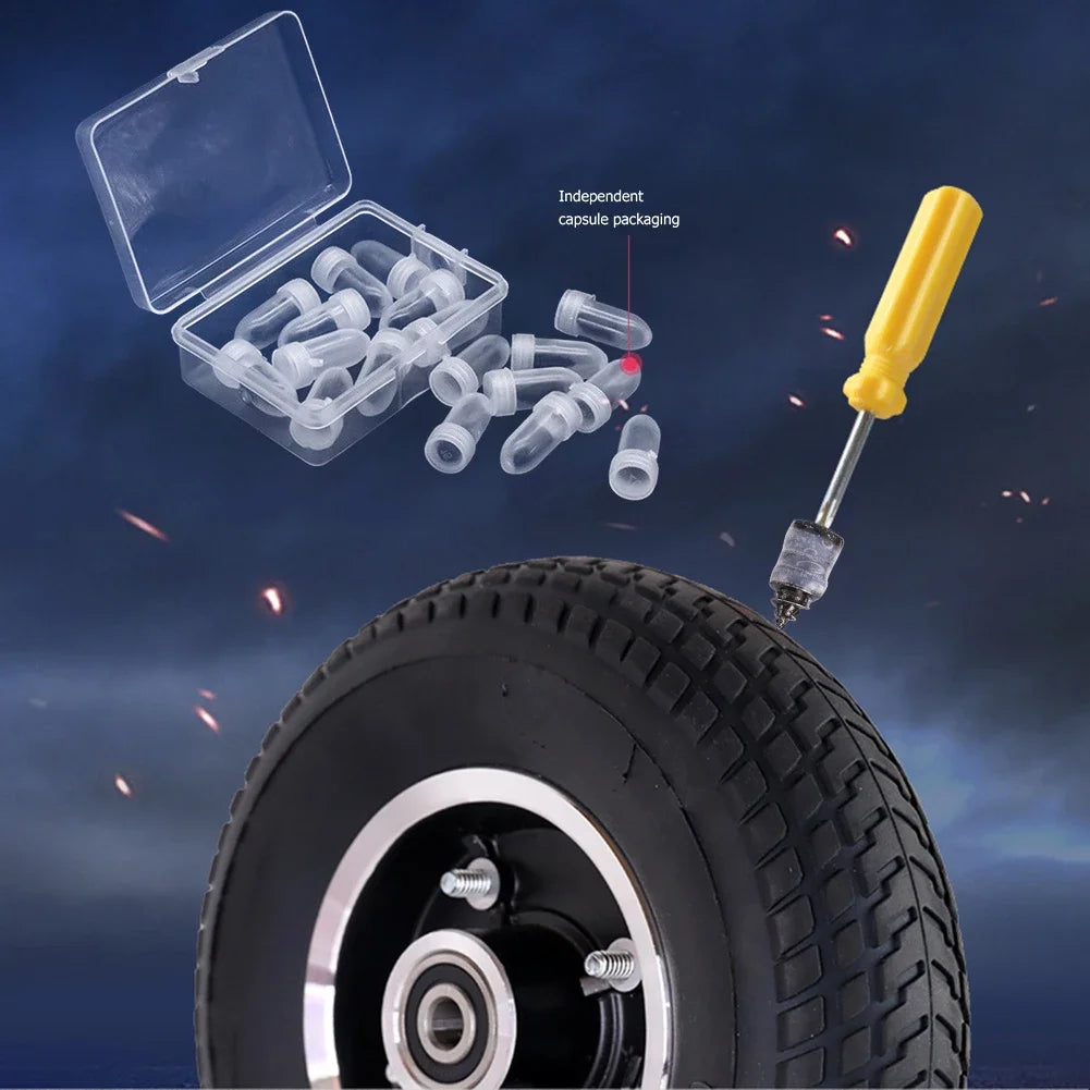 1-6BOX Vacuum Tyre Repair Nail Tire Puncture Screws Motorcycle Fitting Set Tubeless Wheel Repairs Punctures Kit Patches For Car