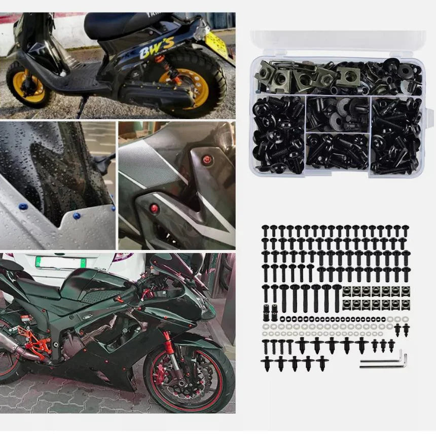 195PCS Universal Motorcycle Bodywork Complete Fairing Bolts Screw Nuts Kit For Kawasaki Ducati Aprilia Honda YAMAHA YZF Suzuki