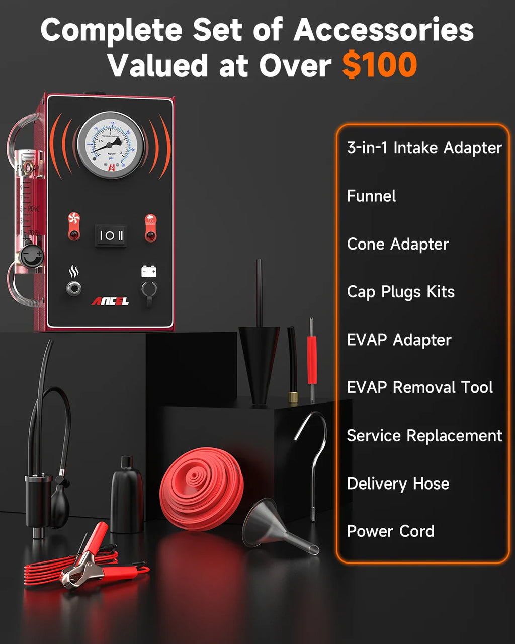 ANCEL S300 Automotive Smoke Machine EVAP Smoke Leak Detector for Car Motorcycle Vacuum Tester Oil Fuel Pipe Leakage Locator