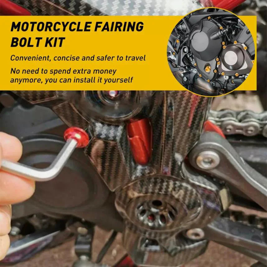 195PCS Universal Motorcycle Bodywork Complete Fairing Bolts Screw Nuts Kit For Kawasaki Ducati Aprilia Honda YAMAHA YZF Suzuki