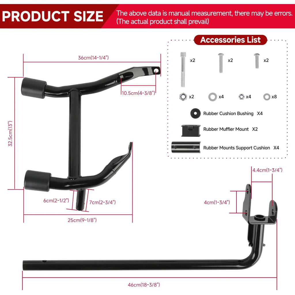 Motorcycle Hnadlebar Rear Performance Bagger Saddlebag Guard Crash Bar for Street Road Glide Touring 14-24 Stainless Steel