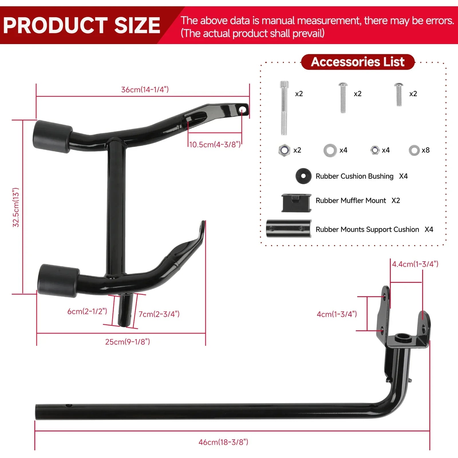 Motorcycle Hnadlebar Rear Performance Bagger Saddlebag Guard Crash Bar for Street Road Glide Touring 14-24 Stainless Steel